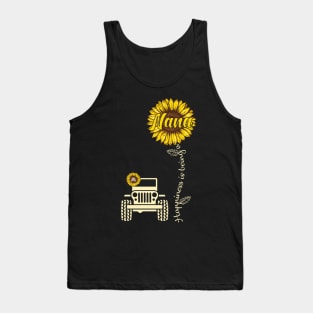 Jeep Sunflower Jeep Nana Happiness is being a Nana Jeep Women Tank Top